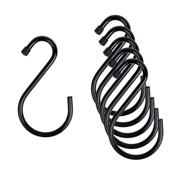 Ganchos S Acero Negro 6 Unidades 10kg Pvc