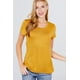 thumbnail image 1 of Saronite Camisa Básica de Manga Corta con Cuello Redondo y Bolsillo, Color Mostaza Rubí (para Mujer), 1 of 4
