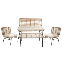 Element Design - Juego De Living De Terraza 4 Personas De Ratán Sintético