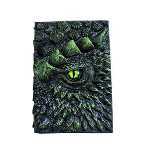 Bothyi - Diario Con Relieve De Ojo De Dragón 3D, Libreta Diaria Para Manualidades, Diario Con Escultura De Dragón, Verde