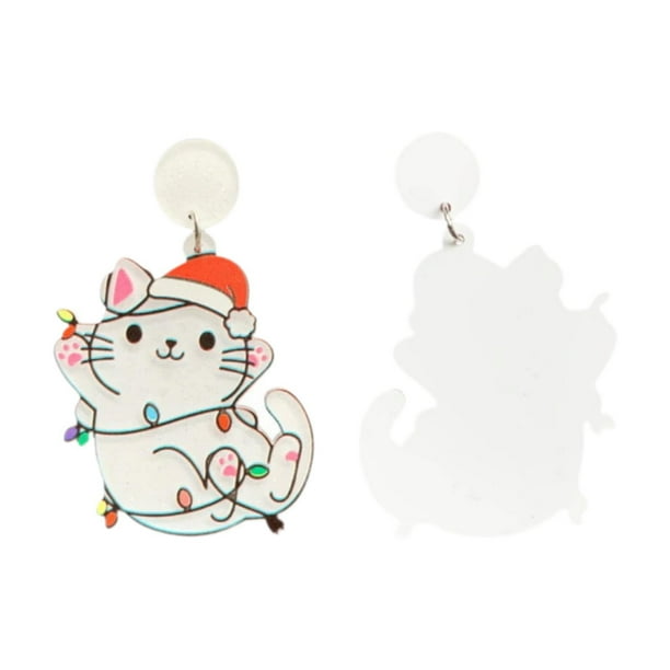 Pendientes Gato Pendientes Plata De Ley Pendientes De Plata Ley 925 Con Diseño De Gato - Circonitas Brillantes - Regalo Para Mujeres Y Niñas Plata Pendientes Gato Plata