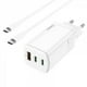 thumbnail image 2 of Cargador Adaptador USB-A + 2 Tipo-C 65W GaN + Cable 1m 100W Hoco N16, 2 of 4