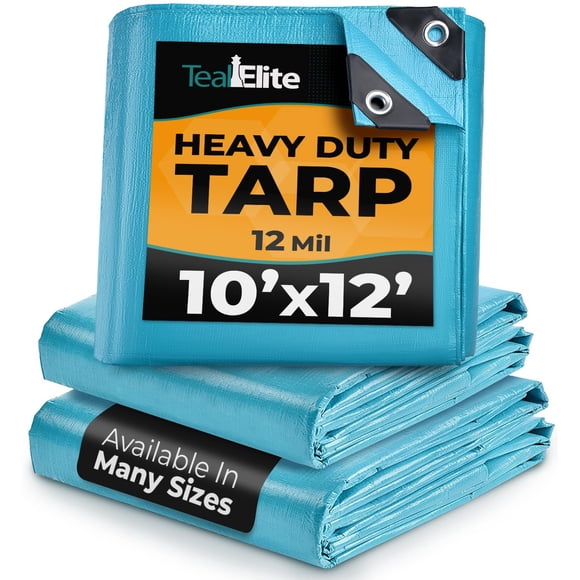 Tarp Teal Elite, resistente al agua, 3 x 3,6 m, color azul