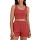 thumbnail image 1 of ATHLECHIC Conjuntos de 2 Piezas para Mujer, Tops Cortos de Punto Acanalado con Bolsillo y Shorts, S Rojo, 1 of 5