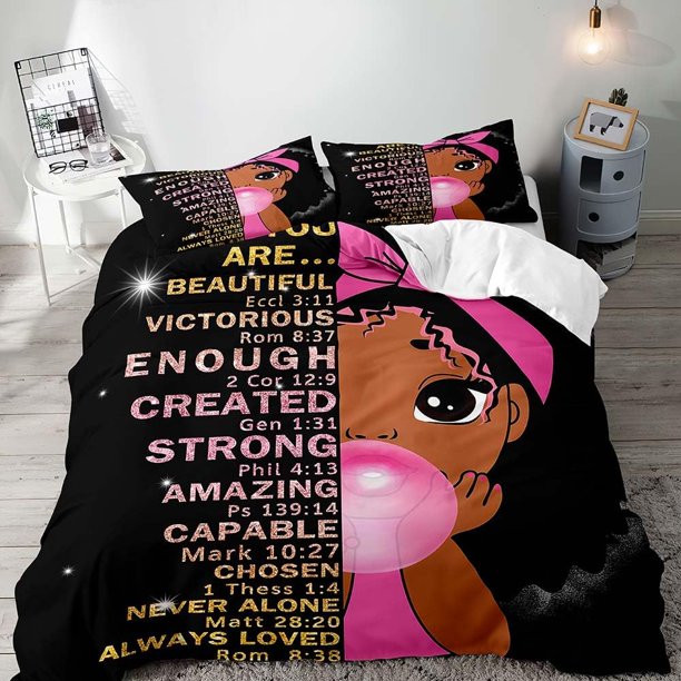 3PCS Pink Bedding White Duvet Cover Full Kids Bedding Gold Glitter Crown Castle Fairy Tale Princess Comforter Bedspread Quilt Cover