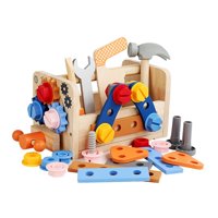 Magideal - Caja De Herramientas De Madera Juego De Imaginación Juego De Construcción De Habilidades Motoras Finas Herramientas De Juguete Regalo Duradero Juego D