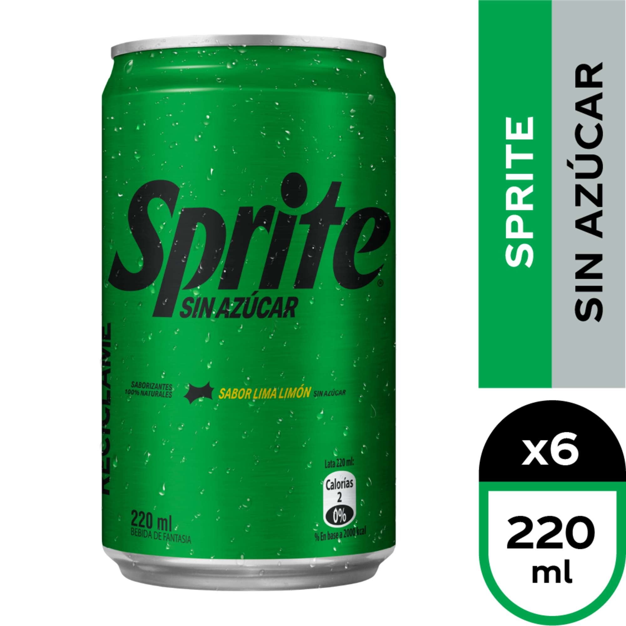 Bebida Lima Limón Sin Azúcar Pack Lata 6 Un Sprite