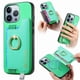 thumbnail image 1 of Funda Magnética Para Iphone 14 Pro Max Con Billetera Y Anillo Protector Resistente Verde, 1 of 5