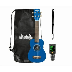 Full Pack Ukelele Kala Ukadelic Soprano Blueink + Afinador Cromático Clip + Correa Allegro