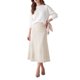thumbnail image 2 of INSPIRE CHIC Falda de Punto de Cola de Sirena para Mujer Cintura Alta Elástica Elegante Cálida de Invierno Casual Oficina Salir Maxi Faldas de Suéter Mediana Blanco Lechoso, 2 of 5