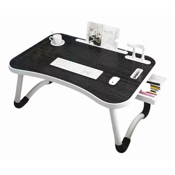 Mesa Portatil Para Laptop Ventilador + Lampara Usb Negro
