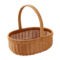 Magideal - Cestas De Flores Cesta De Almacenamiento Tejida A Mano, Cesta De Compras De Granja, Cesta De Picnic De Ratán De Imitación Para Reunión De Picnic De Bo S