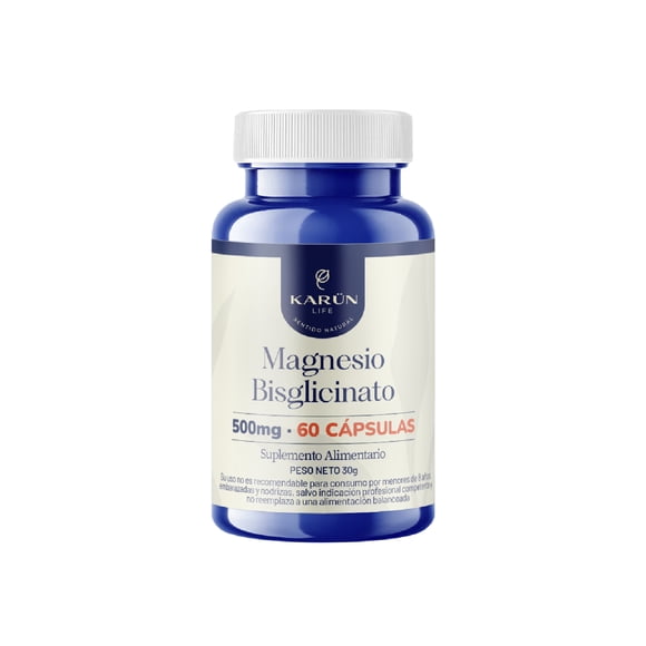 Bisglicinato de Magnesio 500 Mg 60 Cápsulas