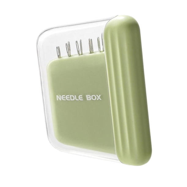 Estuche para alfileres de costura portátil, fácil de transportar, práctico soporte para alfileres, caja de almacenamiento para acolchado a mano, manua Verde