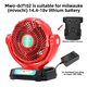 thumbnail image 1 of Ventilador Inalámbrico para Milwaukee Adaptador de Batería/ac de 18V Ventilador para Acampar Ventilador de 3 Velocidades para el Lugar de Trabajo, 1 of 9