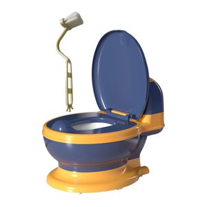 Magideal - Bebé Orinal Inodoro Inodoro Realista Incluye Cepillo De Limpieza Tamaño Compacto Entrenamiento Transición Orinal Asiento Orinal Extraíble Bebés Niños Asiento Pp Azul