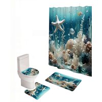 Genérico - Set De 4 Piezas Para Baño Con Estampado 18