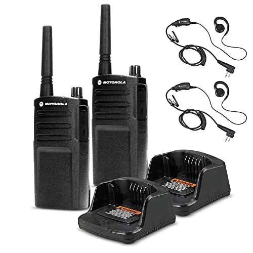 Paquete de 2 radios bidireccionales Motorola RMU2040 in situ con auriculares