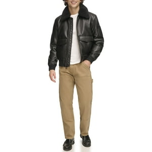 Chaqueta Tommy Hilfiger De Piel Sintética Tipo Bomber Negra S Para Hombre