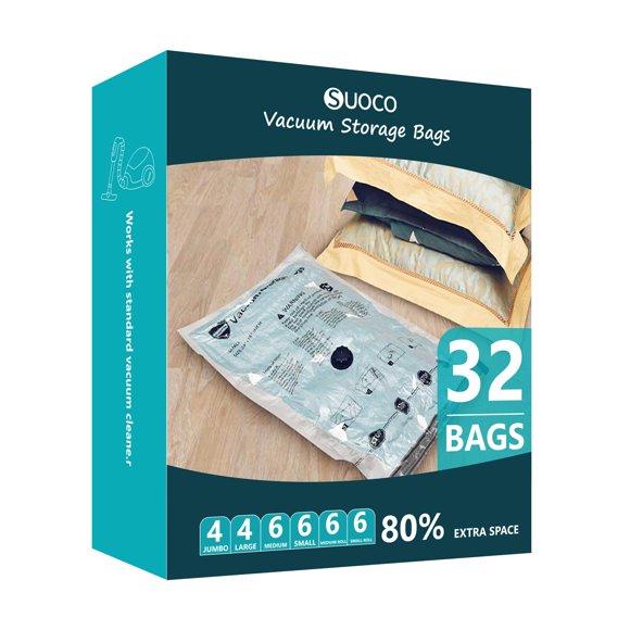Bolsas de Almacenamiento SUOCO 32 Combo – Bolsas Ahorradoras de Espacio