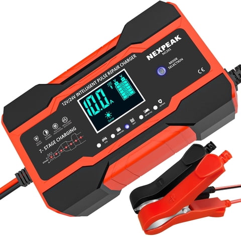 Cargador De Batería Nexpeak Nc201, 10 Amperios, 12 V, 24 V, Coche, Camión, Barco