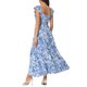 thumbnail image 3 of INSPIRE CHIC Vestidos de playa bohemios de verano para mujer con escote cuadrado sin mangas con volantes florales y maxi vestido de sol M Azul, 3 of 6
