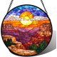 thumbnail image 1 of Colgante ventana vitral flor colibrí retro 25cm pájaro atrapasol Día Madre cumpleaños regalo abuela mujeres amantes aves, 1 of 7