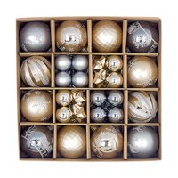 Bothyi - Juego De 44 Piezas De Adornos De Bolas Navideñas Diy Para Aniversario, Oficina, Restaurante, Color Gris Champán Dorado
