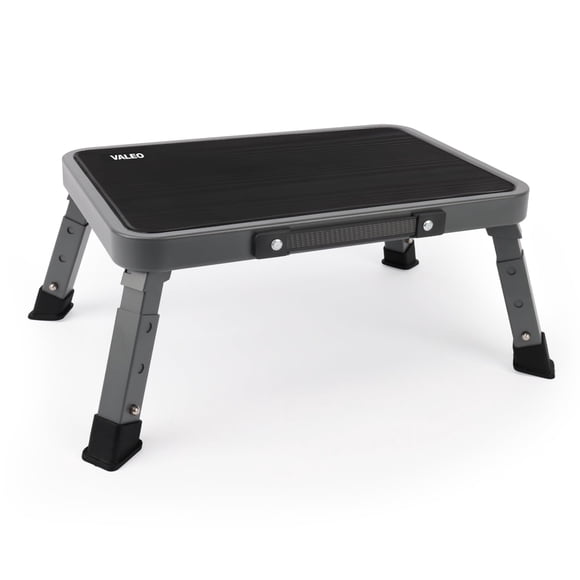 Taburete Valeo con plataforma plegable, ajustable y antideslizante, 150 kg