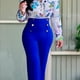 thumbnail image 4 of Pantalones De Trabajo Informales Para Mujer, De 6 Botones, Largos, De Cintura Alta Y Pierna Recta., 4 of 4