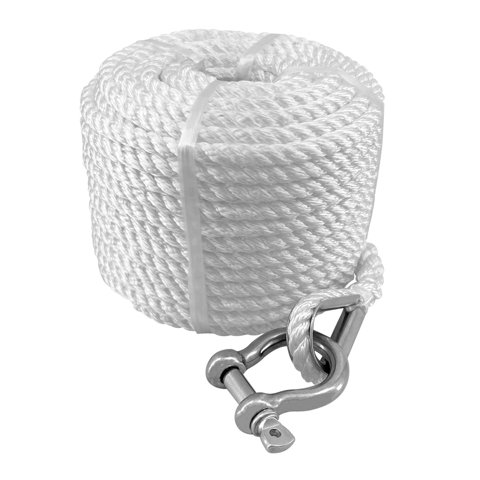 Ioensy - Cuerda De Anclaje De Nailon Trenzado Doble, Línea De Anclaje Para Barco, Canoa, Muelle, Canotaje, Camping, 9mm, 23 Metros