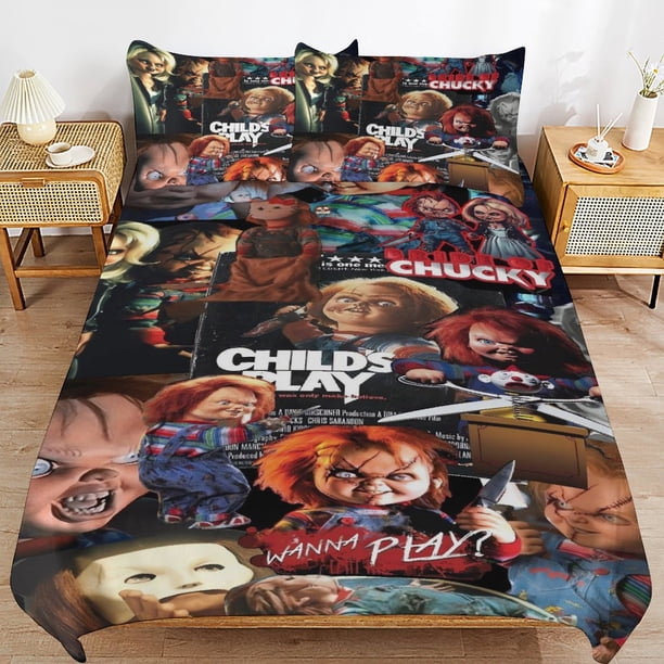 Chuck_y Chuc_ky Halloween Horror Chuck_y Halloween Horror Bedding Set Sheet Set for Kids Adults,All Season Lightweight Dec Bed Sheets