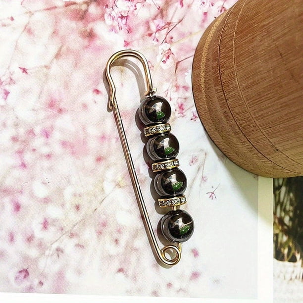Women's Sweater Shawl Clips - Faux Pearl Brooch Pins for Dresses, Pants & Skirts - Safety Pin Decor