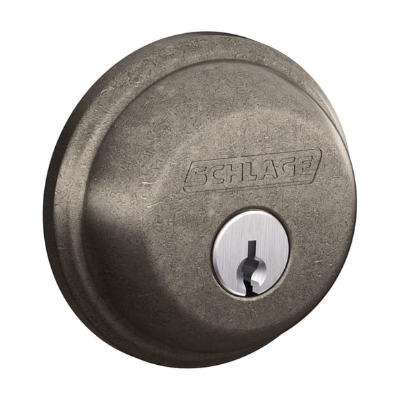 Deadbolt Schlage B60N621, borde estándar, con llave, 1 cara, níquel envejecido