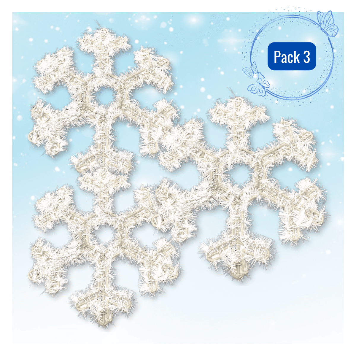 Genérico - Pack 3 Colgante Copos De Nieve Adorno Para Puerta De Navidad 2025