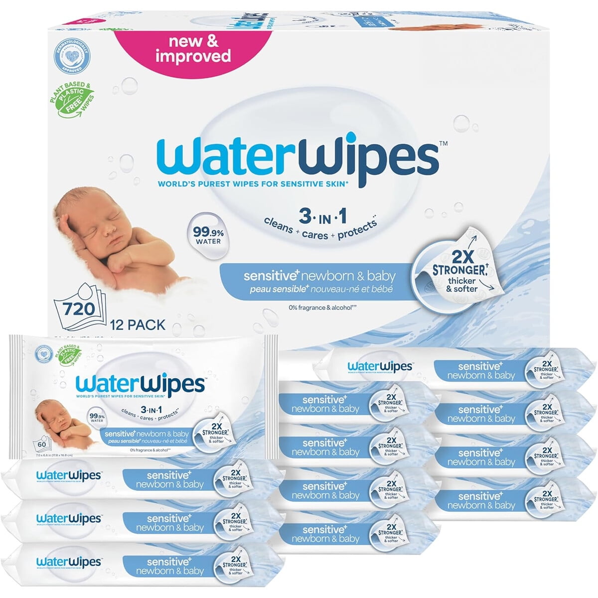 Toallitas Húmedas Waterwipes Sensitive 3en1 720un Sin Fragancia