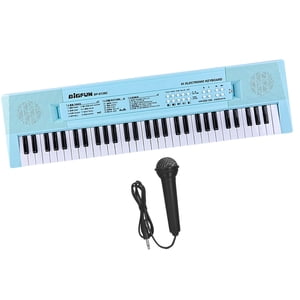 Magideal - Teclado De Piano Eléctrico Teclado De Piano De Música Digital 61 Teclas Regalos Navideños Órgano Electrónico Musical Para Principiantes De , Azul