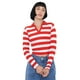 thumbnail image 1 of Polera Muje Manga Larga Cuello Polo Rojo Rayas Corona, 1 of 5
