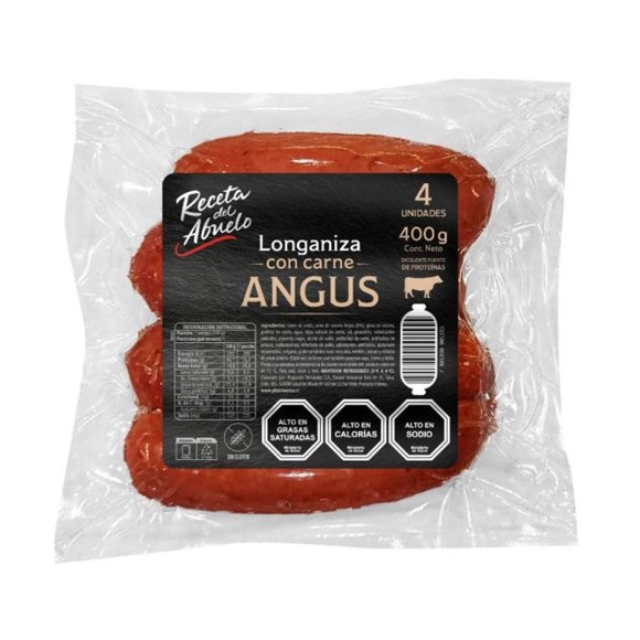 Longaniza Con Carne Angus 4 Un, 400 g