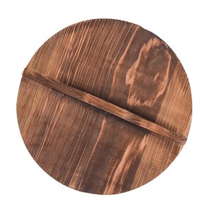 Magideal - Tapa De Sartén De Madera, Tapa De Madera Con Bisagras, Tapa De Sartén Gruesa Y Ligera Con Protección Contra Quemaduras, Tapa Para Freír Para Uso Domés 26Cm