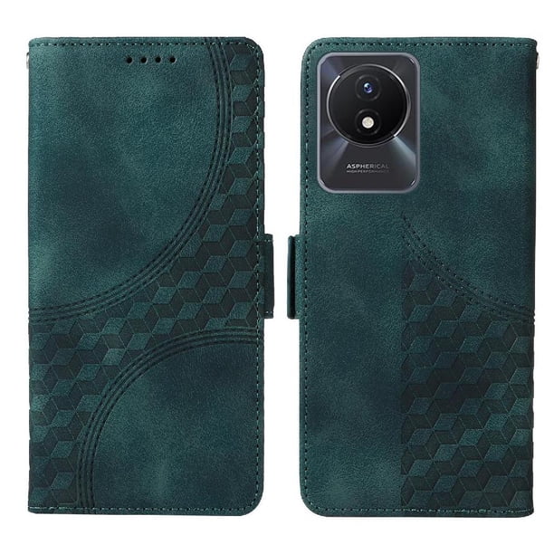 Carcasa FOXDOCK Vivo Y02 4G de cuero PU, diseño acolchado clásico, protección contra caídas y rayones
