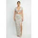 thumbnail image 1 of Conjunto De Top Floral Con Nudo Frontal Y Falda Larga Fruncida, 1 of 5