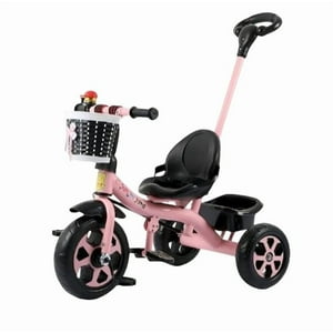 Genérico - Triciclo Infantil Con Manija De Empuje Y Canasto - Niña