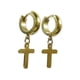 thumbnail image 1 of Aros Punk Largo Cruz Acero Negro Pendientes Hombre Mujer, 1 of 4