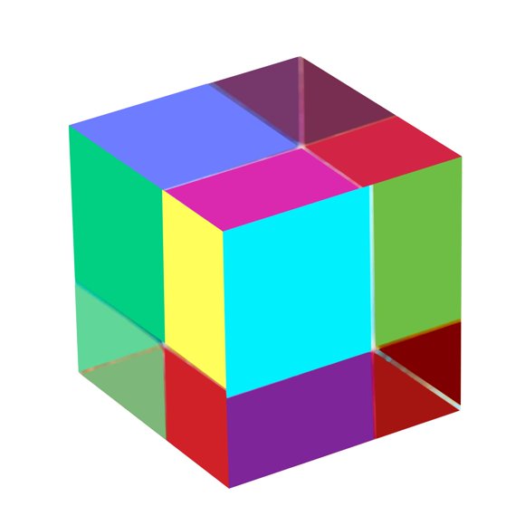 Cubo de colores CMY ZhuoChiMall de 80 mm acrílico