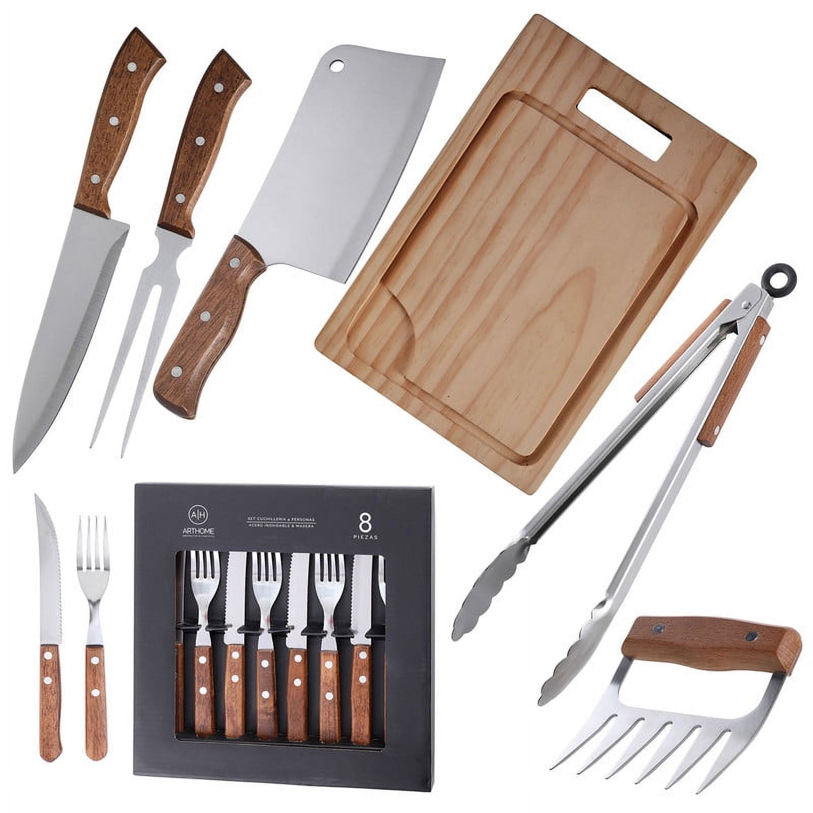 Set Parrilla 14 Piezas Acero Inoxidable Arthome Par49
