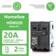 thumbnail image 2 of Interruptor termomagnético FalconSupply HOM220 de 20 A, bipolar, 120/240 V, 2 of 7