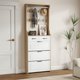 thumbnail image 1 of New wooden shoe cabinet, 3 doors and 2 drawers, equipped with hangers and spacious storage space, 1 of 3