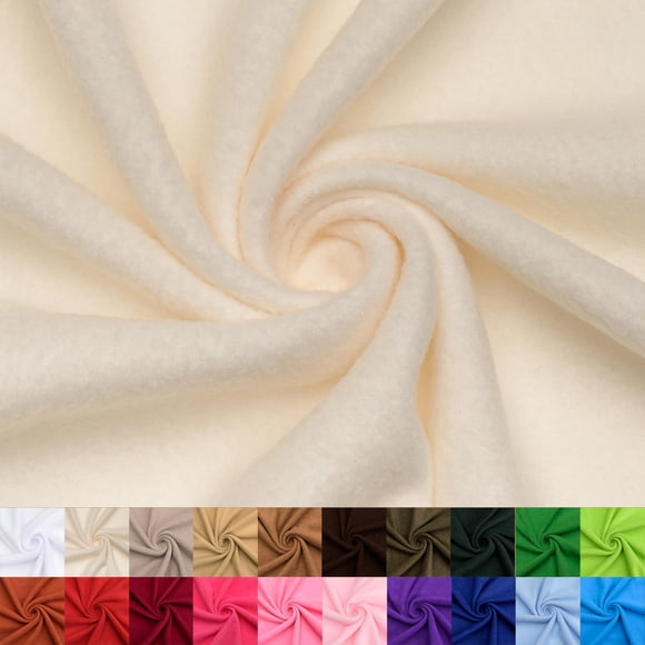 3 yardas de tela polar lisa color marfil 100% poliéster 152 cm