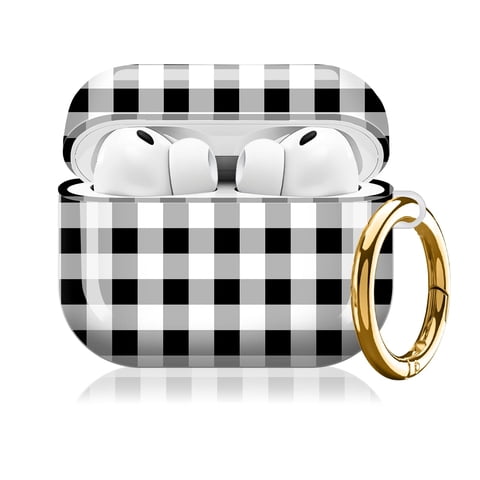 Estuche Kljfhwji Para Airpod Pro 3 (2025) Negro A Cuadros